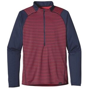 Patagonia Men’s Capilene 2 Lightweight Half-Zip Baselayer, Red and Navy Pullover